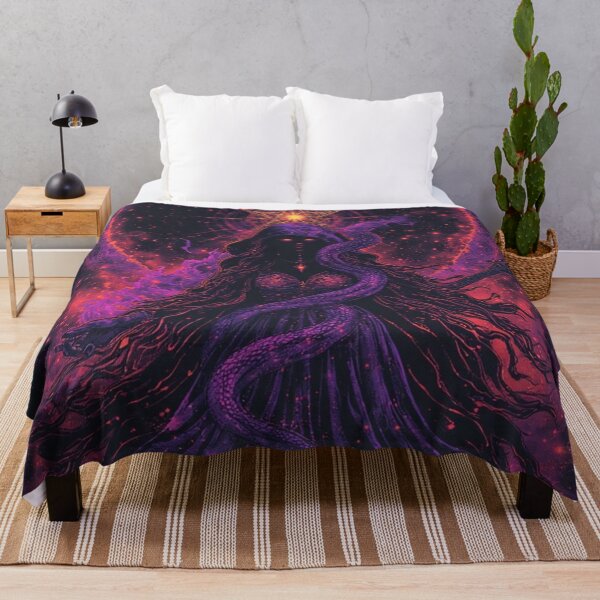 Item preview, Cosmic Serpent Ascendant: Goth Witch Goddess in Neon Nebula | Dark Fantasy Celestial Art designed and sold by Eden Underground Radio (Official Merch).