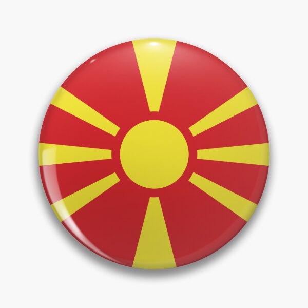 Item preview, North Macedonia Flag Circle Sunburst Red Yellow designed and sold by NTGUILTY.