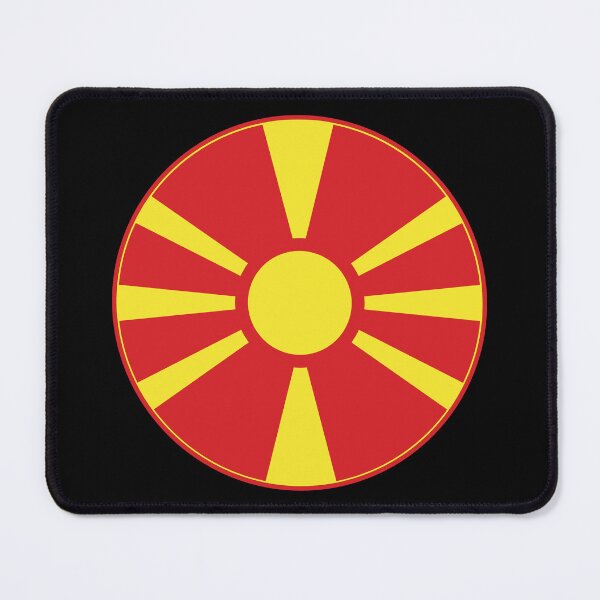 Item preview, North Macedonia Flag Circle Sunburst Red Yellow designed and sold by NTGUILTY.