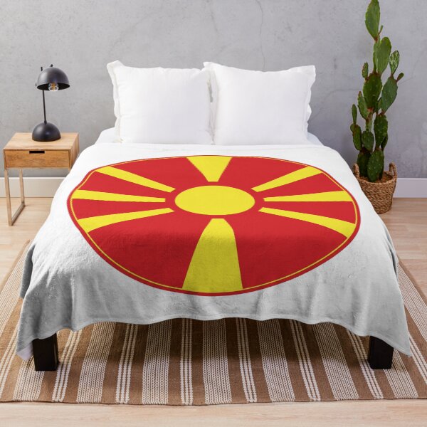 Item preview, North Macedonia Flag Circle Sunburst Red Yellow designed and sold by NTGUILTY.