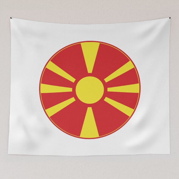 Item preview, North Macedonia Flag Circle Sunburst Red Yellow designed and sold by NTGUILTY.