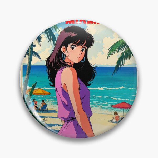 Item preview, Retro Anime Girl Cute Miami EE.UU Travel 80s Design designed and sold by ANIMEX00.