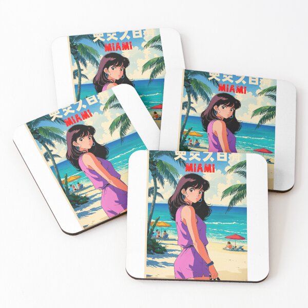 Item preview, Retro Anime Girl Cute Miami EE.UU Travel 80s Design designed and sold by ANIMEX00.