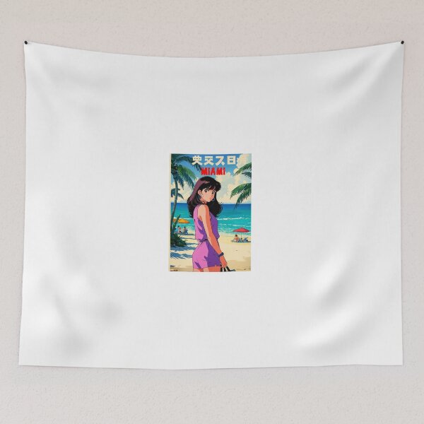 Item preview, Retro Anime Girl Cute Miami EE.UU Travel 80s Design designed and sold by ANIMEX00.