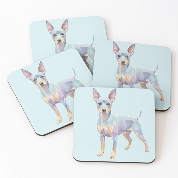 Item preview, Miniature Pinscher Pastel Blue Polygonal Watercolor designed and sold by bsbd-action.