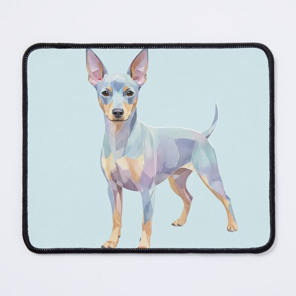 Item preview, Miniature Pinscher Pastel Blue Polygonal Watercolor designed and sold by bsbd-action.
