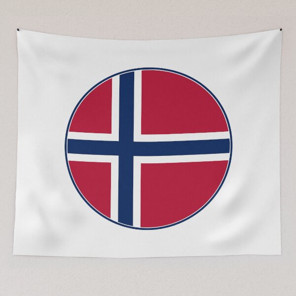 Item preview, Norway Flag Circle Red White Blue Nordic Cross designed and sold by NTGUILTY.