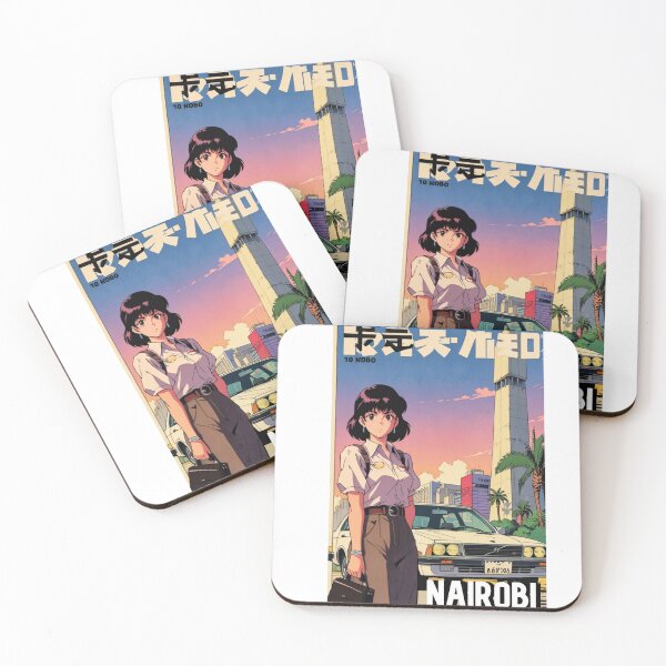 Item preview, Retro Anime Girl Cute Nairobi Kenya Travel 80s Design designed and sold by ANIMEX00.