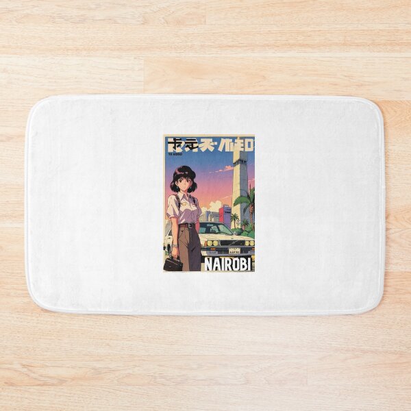 Item preview, Retro Anime Girl Cute Nairobi Kenya Travel 80s Design designed and sold by ANIMEX00.