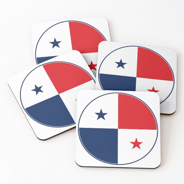 Item preview, Panama Flag Circle Red Blue Stars Quadrants designed and sold by NTGUILTY.