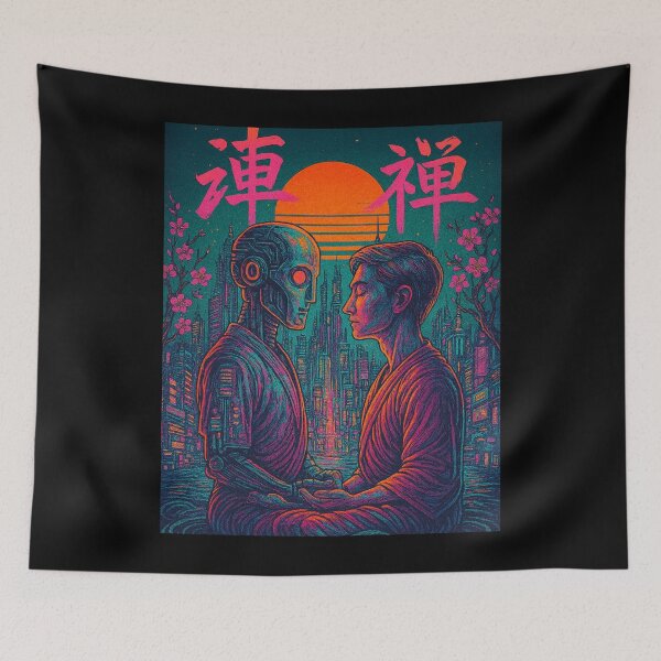 Item preview, Cyberpunk Zen – Neon Meditation in a Futuristic City designed and sold by Design_Your_Day.