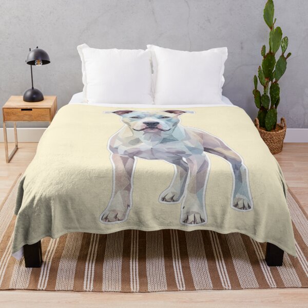 Item preview, Pitbull AmStaff Watercolor Polygonal Modern White designed and sold by bsbd-action.