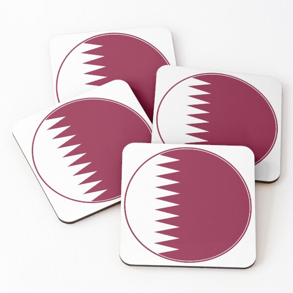 Item preview, Qatar Flag Circle Maroon White Serrated Edge designed and sold by NTGUILTY.