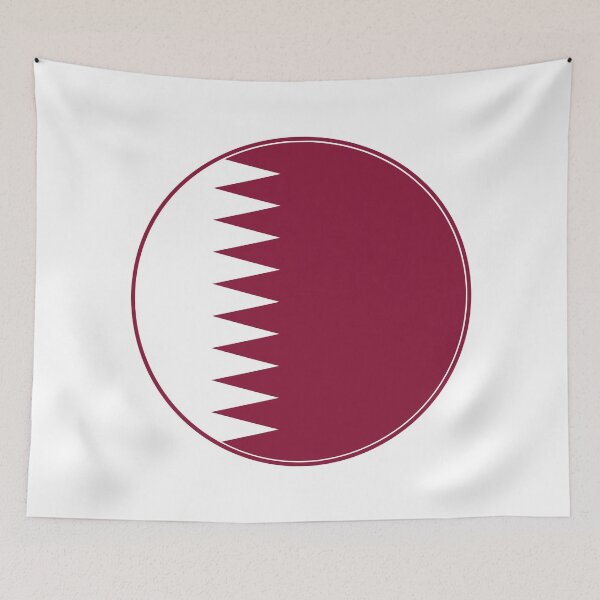 Item preview, Qatar Flag Circle Maroon White Serrated Edge designed and sold by NTGUILTY.
