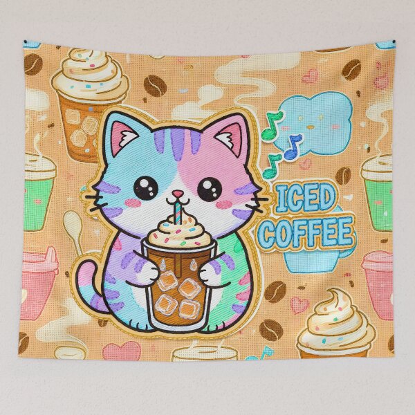 Item preview, Multicolor Chibi Kitten Embroidery Ice Cream Coffee Kawaii designed and sold by JOSTH.