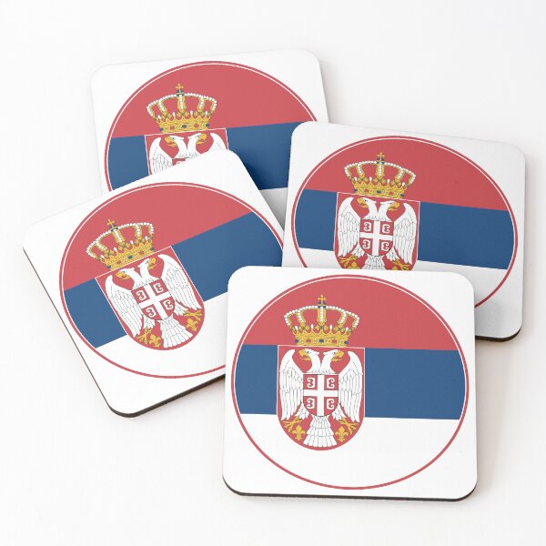 Aperçu de l'œuvre Drapeau de la Serbie Cercle Rouge Bleu Blanc Couronne d'aigle créée et vendue par NTGUILTY.