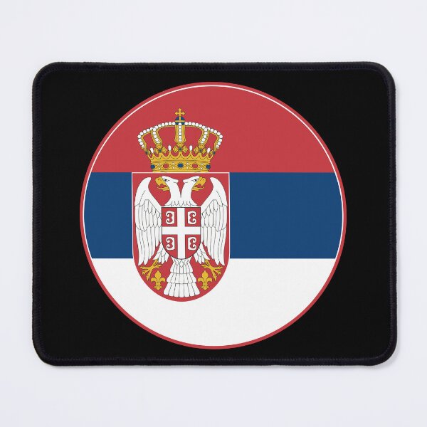 Item preview, Serbia Flag Circle Red Blue White Eagle Crown designed and sold by NTGUILTY.