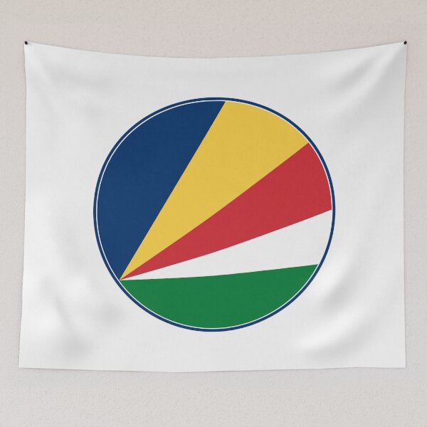 Item preview, Seychelles Flag Circle Five Diagonal Color Rays designed and sold by NTGUILTY.