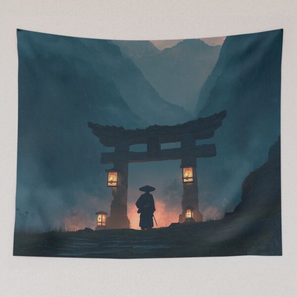 Item preview, Samurai Guarding the Ruined Temple designed and sold by Rtymer.