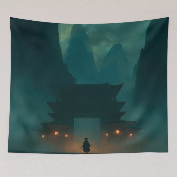 Item preview, Samurai Guarding the Ruined Temple designed and sold by Rtymer.