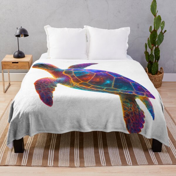 Item preview, Glowing Sea Turtle Art - Vibrant Underwater Reptile for Prints and Stickers designed and sold by GloriousArtSKD.