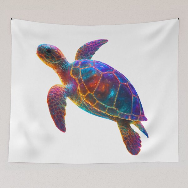 Item preview, Glowing Sea Turtle Art - Vibrant Underwater Reptile for Prints and Stickers designed and sold by GloriousArtSKD.