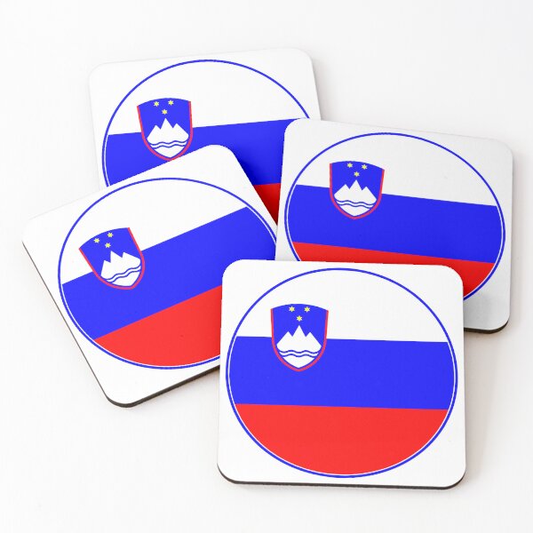 Item preview, Slovenia Flag Circle White Blue Red Triglav Stars designed and sold by NTGUILTY.