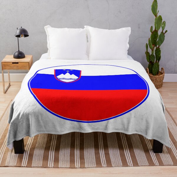 Item preview, Slovenia Flag Circle White Blue Red Triglav Stars designed and sold by NTGUILTY.