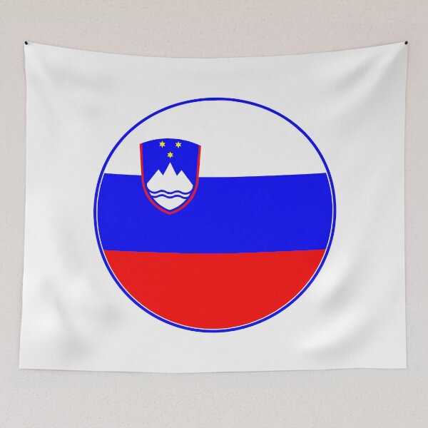 Item preview, Slovenia Flag Circle White Blue Red Triglav Stars designed and sold by NTGUILTY.