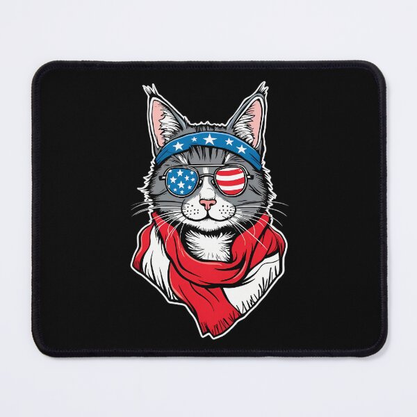 Item preview, Patriotic Cat USA Flag 4th of July Pet designed and sold by Stick-Artistry.