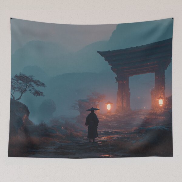 Item preview, Samurai Guarding the Ruined Temple designed and sold by Rtymer.