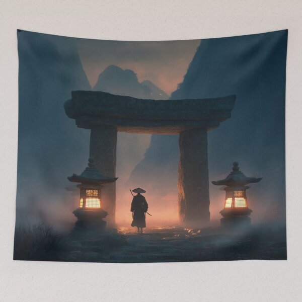 Item preview, Samurai Guarding the Ruined Temple designed and sold by Rtymer.