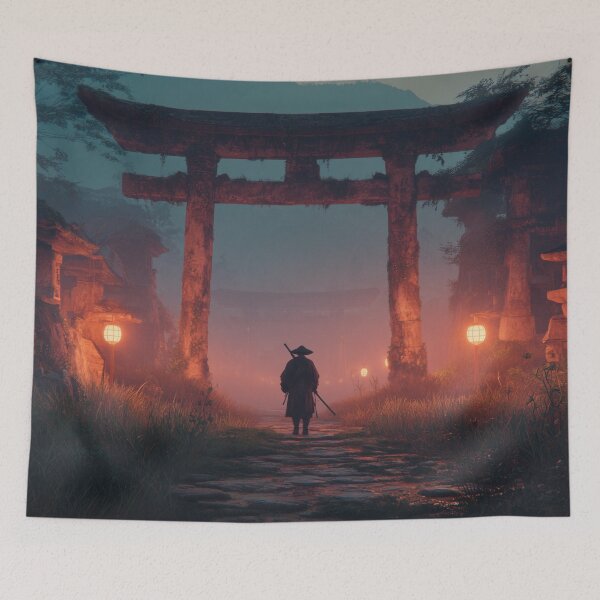 Item preview, Samurai Guarding the Ruined Temple designed and sold by Rtymer.