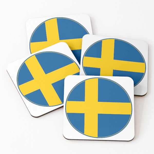 Item preview, Sweden Flag Circle Blue Yellow Nordic Cross designed and sold by NTGUILTY.