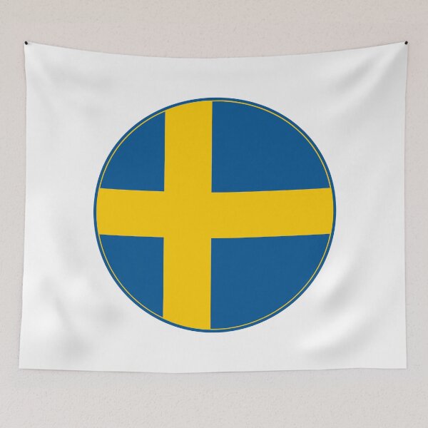 Item preview, Sweden Flag Circle Blue Yellow Nordic Cross designed and sold by NTGUILTY.