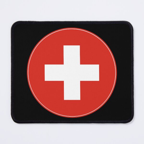 Item preview, Switzerland Flag Circle Red White Square Cross designed and sold by NTGUILTY.