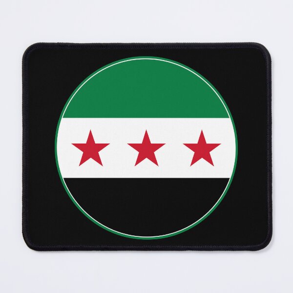 Item preview, Syria Flag Circle Green White Black Three Stars designed and sold by NTGUILTY.