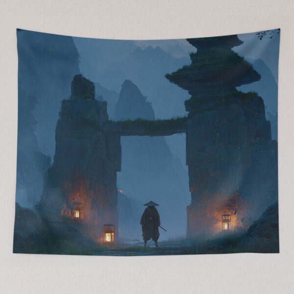 Item preview, Samurai Guarding the Ruined Temple designed and sold by Rtymer.