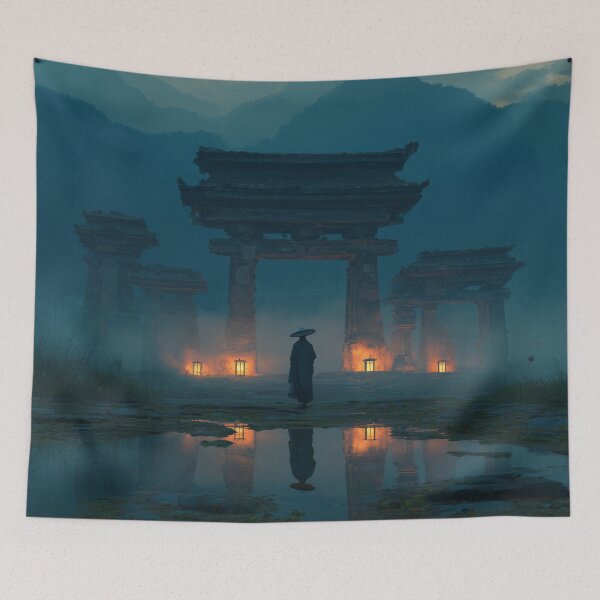 Item preview, Samurai Guarding the Ruined Temple designed and sold by Rtymer.
