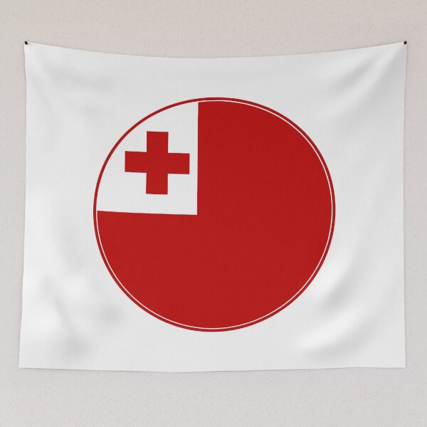 Item preview, Tonga Flag Circle Red White Canton Cross designed and sold by NTGUILTY.