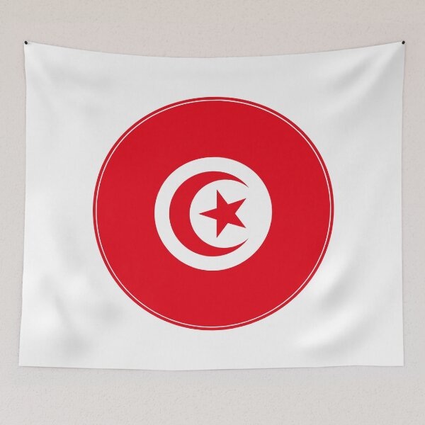 Item preview, Tunisia Flag Circle Red White Star Crescent designed and sold by NTGUILTY.