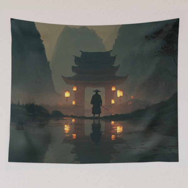 Item preview, Samurai Guarding the Ruined Temple designed and sold by Rtymer.