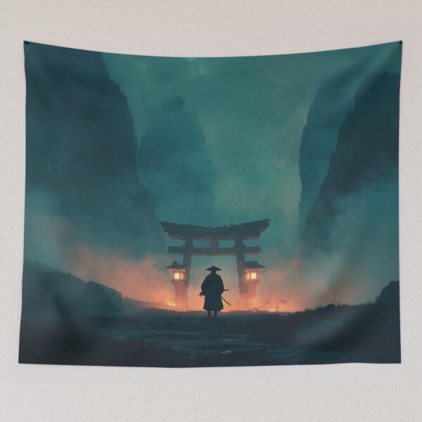 Item preview, Samurai Guarding the Ruined Temple designed and sold by Rtymer.