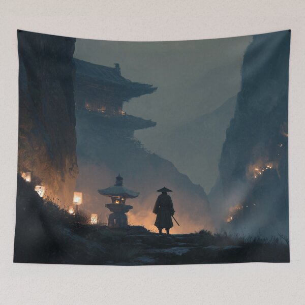 Item preview, Samurai Guarding the Ruined Temple designed and sold by Rtymer.