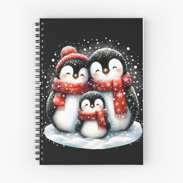 Item preview, A family of penguins wearing red scarves, merry christmas designed and sold by GogoGrove.