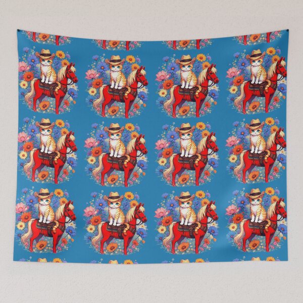 Item preview, The cat sitting on the red horse, the symbol of 2026. designed and sold by Natalia-Vlad.