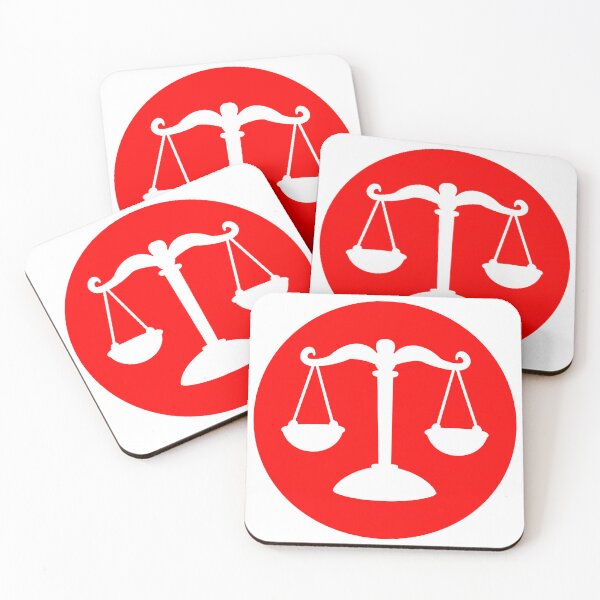 Item preview, Negative Space Scales of Justice – Red Law Symbol Design designed and sold by MagicMe-JD.