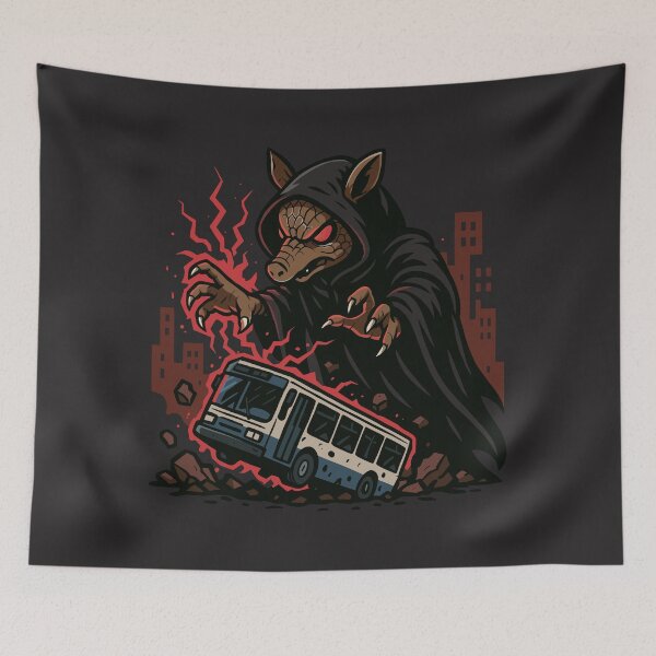 Item preview, Dark Wizard Armadillo Destroying a City Bus designed and sold by Ghost on Toast.
