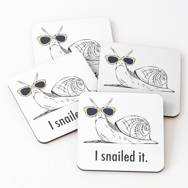 Item preview, I Snailed It Funny Pun Art - Cool Snail in Sunglasses Humour designed and sold by InfiniteOrbit.