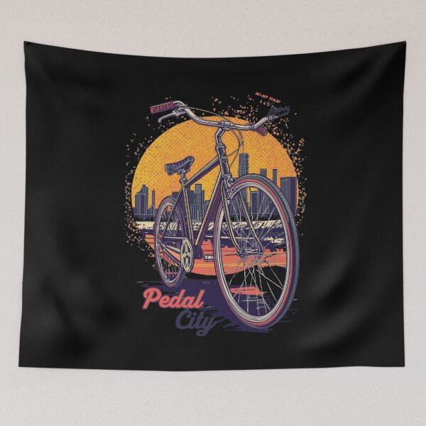 Item preview, Pedal City: Retro Bicycle Street Bike Skyline Pop Art Design designed and sold by Tucker-Art.
